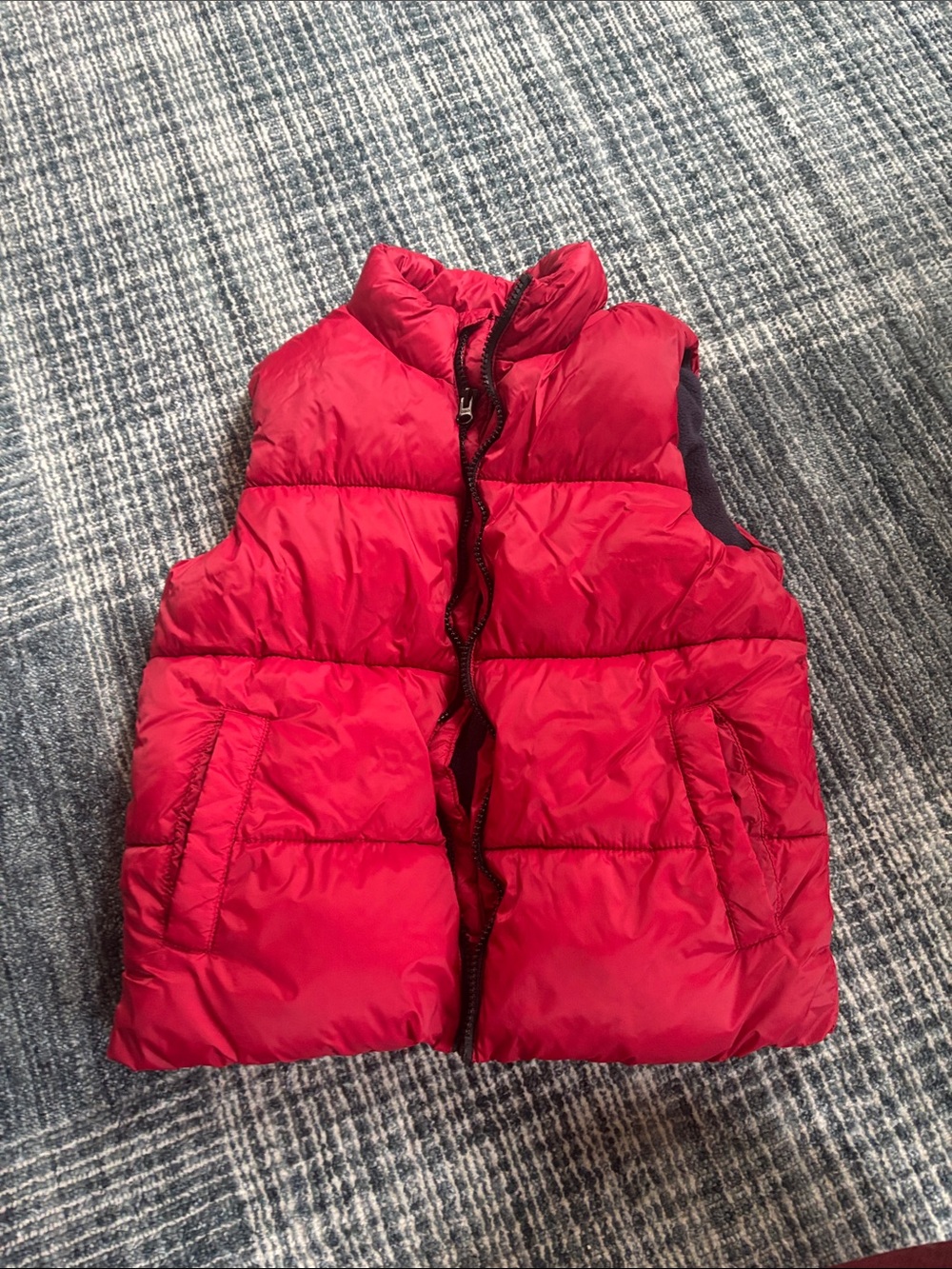 Kids Medium Old Navy Red Quilted Puffer Vest - Sleeveless Zip Front